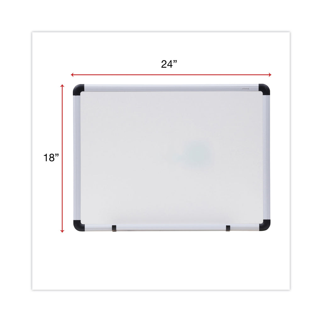Modern Melamine Dry Erase Board with Aluminum Frame, 24 x 18, White Surface