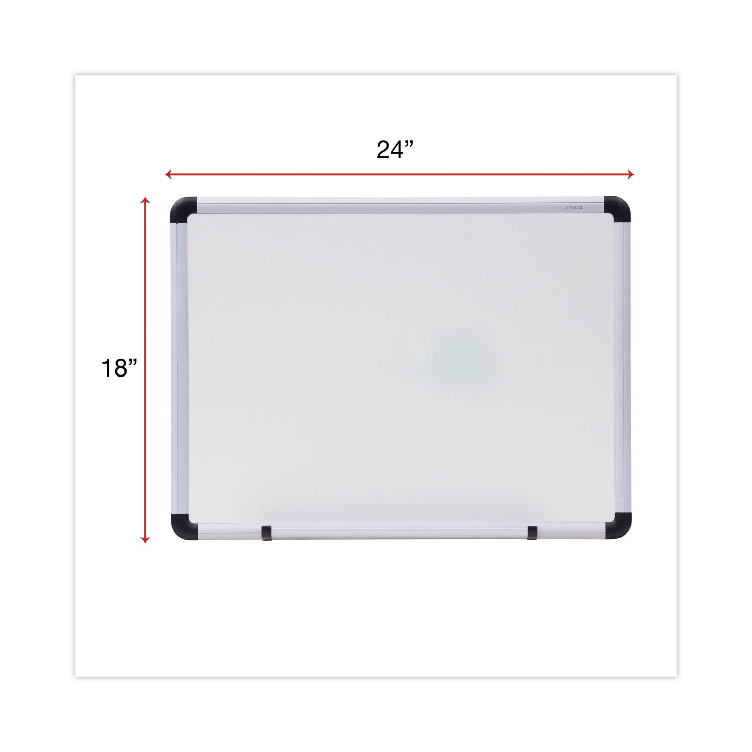 Modern Melamine Dry Erase Board with Aluminum Frame, 24 x 18, White Surface