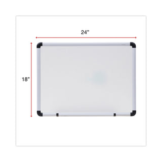 Modern Melamine Dry Erase Board with Aluminum Frame, 24 x 18, White Surface