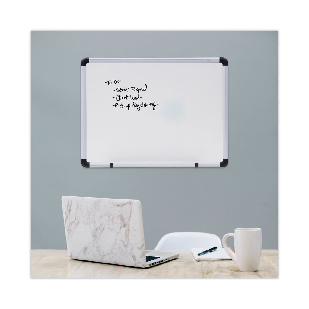 Modern Melamine Dry Erase Board with Aluminum Frame, 24 x 18, White Surface