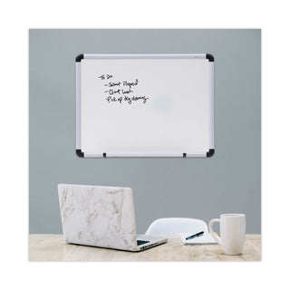 Modern Melamine Dry Erase Board with Aluminum Frame, 24 x 18, White Surface