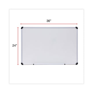 Modern Melamine Dry Erase Board with Aluminum Frame, 36 x 24, White Surface - 