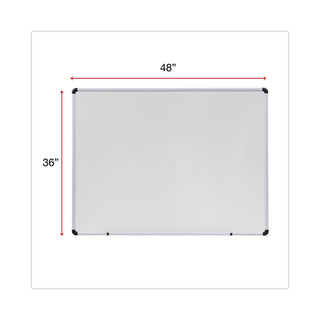 Modern Melamine Dry Erase Board with Aluminum Frame, 48 x 36, White Surface - 