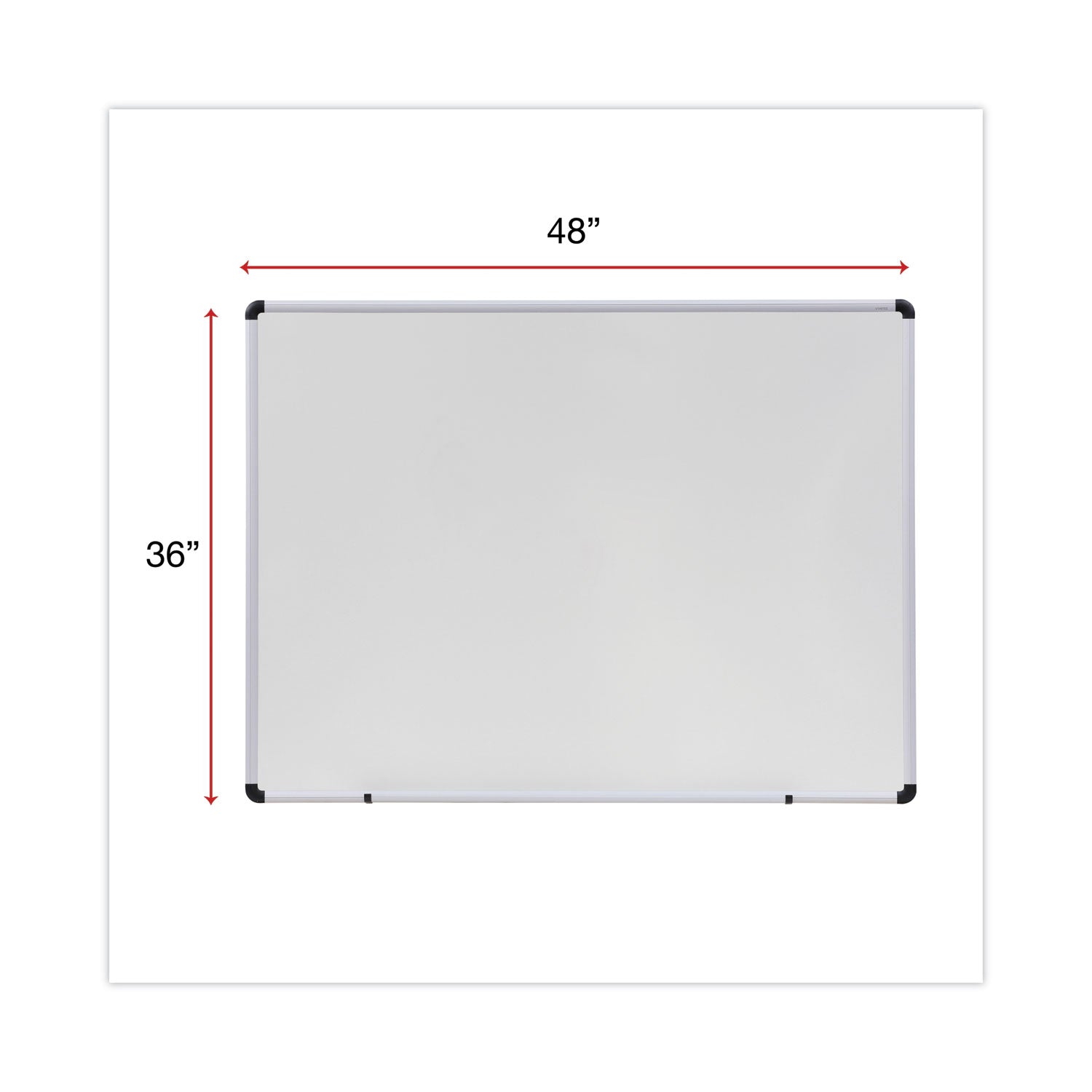 Modern Melamine Dry Erase Board with Aluminum Frame, 48 x 36, White Surface
