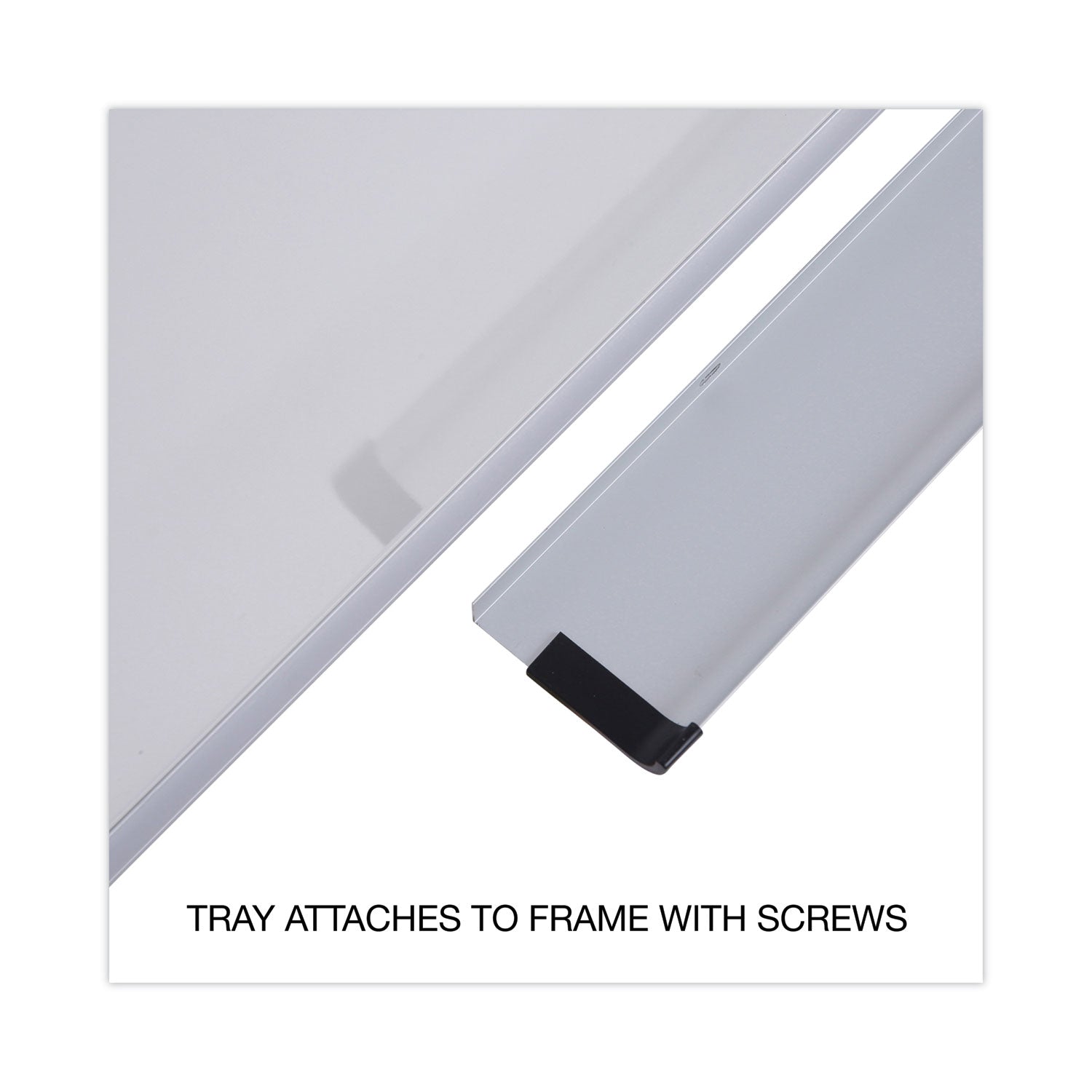 Modern Melamine Dry Erase Board with Aluminum Frame, 48 x 36, White Surface - 