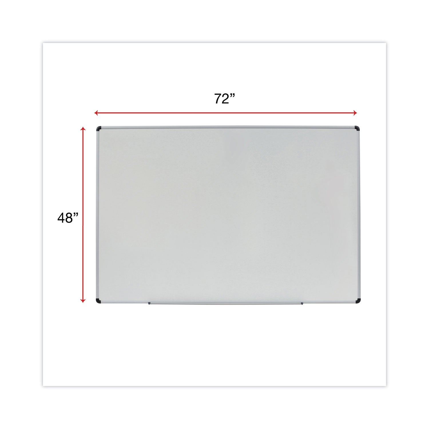 Modern Melamine Dry Erase Board with Aluminum Frame, 72 x 48, White Surface - 