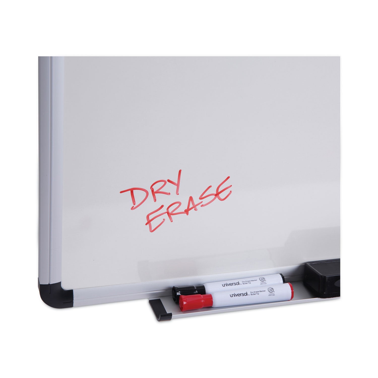 Modern Melamine Dry Erase Board with Aluminum Frame, 72 x 48, White Surface - 