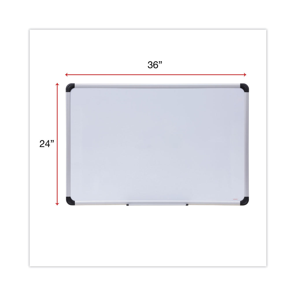 Magnetic Steel Dry Erase Marker Board, 36 x 24, White Surface, Aluminum/Plastic Frame - 