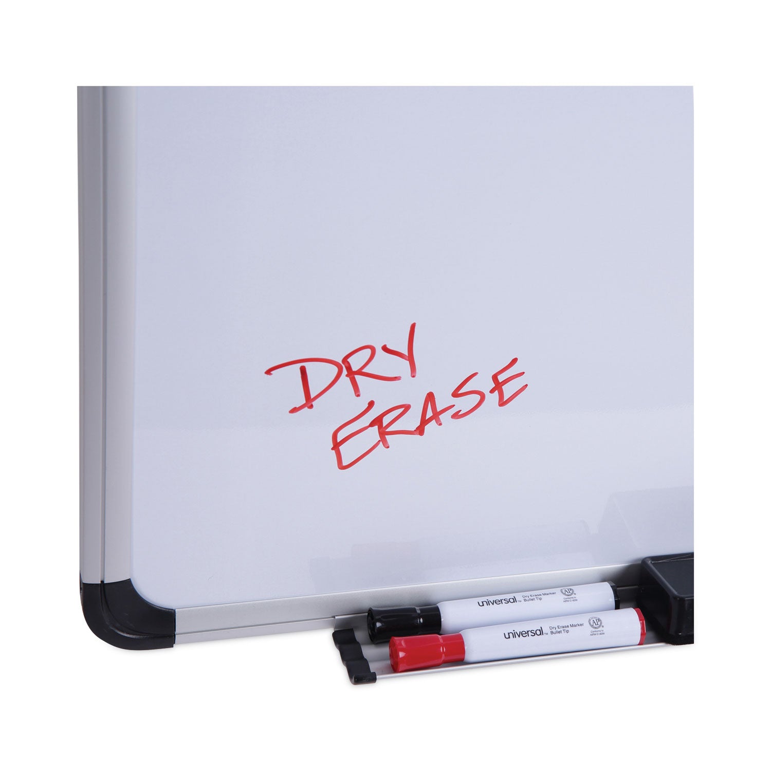 Magnetic Steel Dry Erase Marker Board, 36 x 24, White Surface, Aluminum/Plastic Frame - 