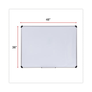 Magnetic Steel Dry Erase Marker Board, 48 x 36, White Surface, Aluminum/Plastic Frame - 