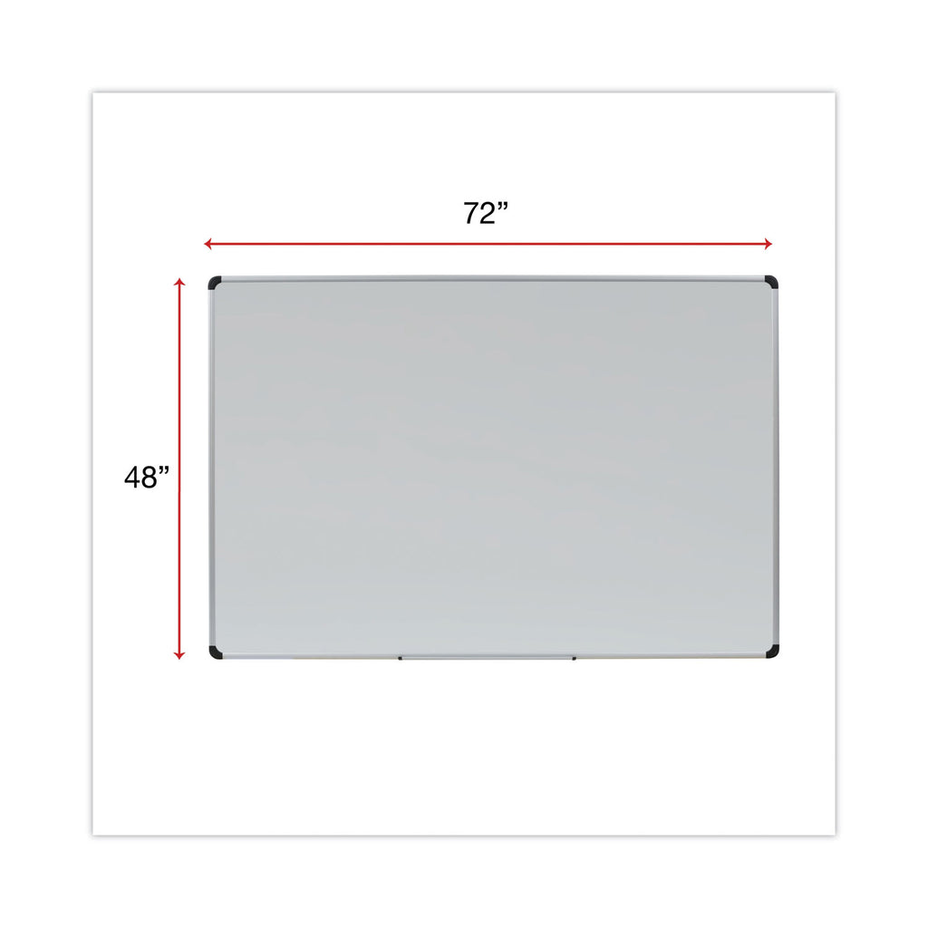 Magnetic Steel Dry Erase Marker Board, 72 x 48, White Surface, Aluminum/Plastic Frame - 