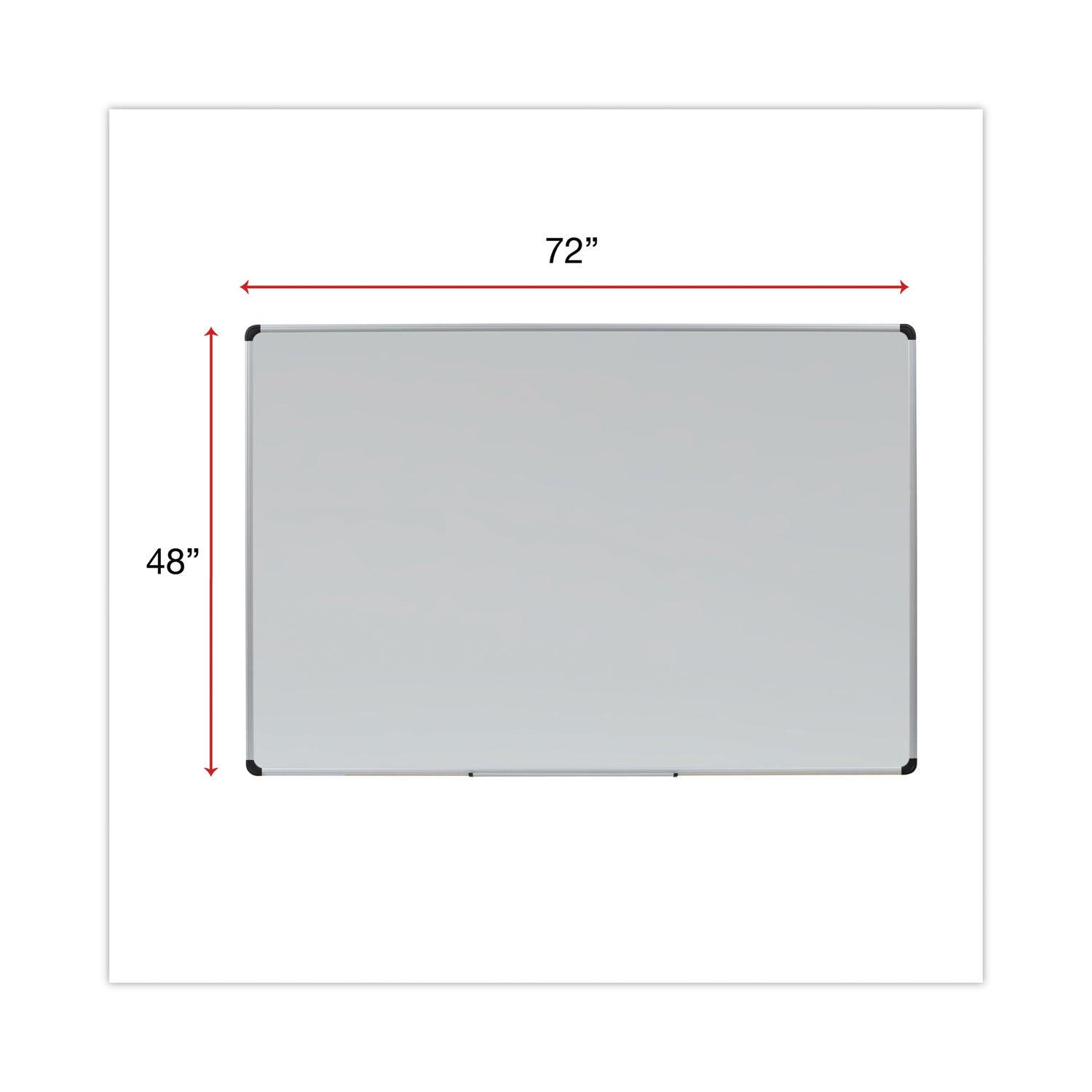 Magnetic Steel Dry Erase Marker Board, 72 x 48, White Surface, Aluminum/Plastic Frame - 