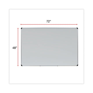 Magnetic Steel Dry Erase Marker Board, 72 x 48, White Surface, Aluminum/Plastic Frame - 