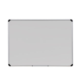 Deluxe Porcelain Magnetic Dry Erase Board, 48 x 36, White Surface, Silver/Black Aluminum Frame - 