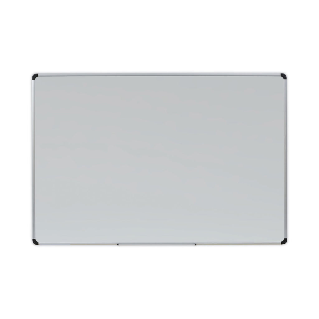 Deluxe Porcelain Magnetic Dry Erase Board, 72 x 48, White Surface, Silver/Black Aluminum Frame - 