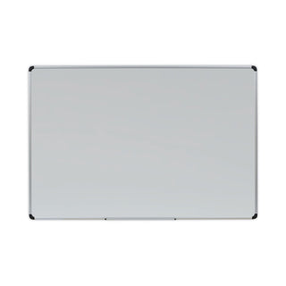 Deluxe Porcelain Magnetic Dry Erase Board, 72 x 48, White Surface, Silver/Black Aluminum Frame - 
