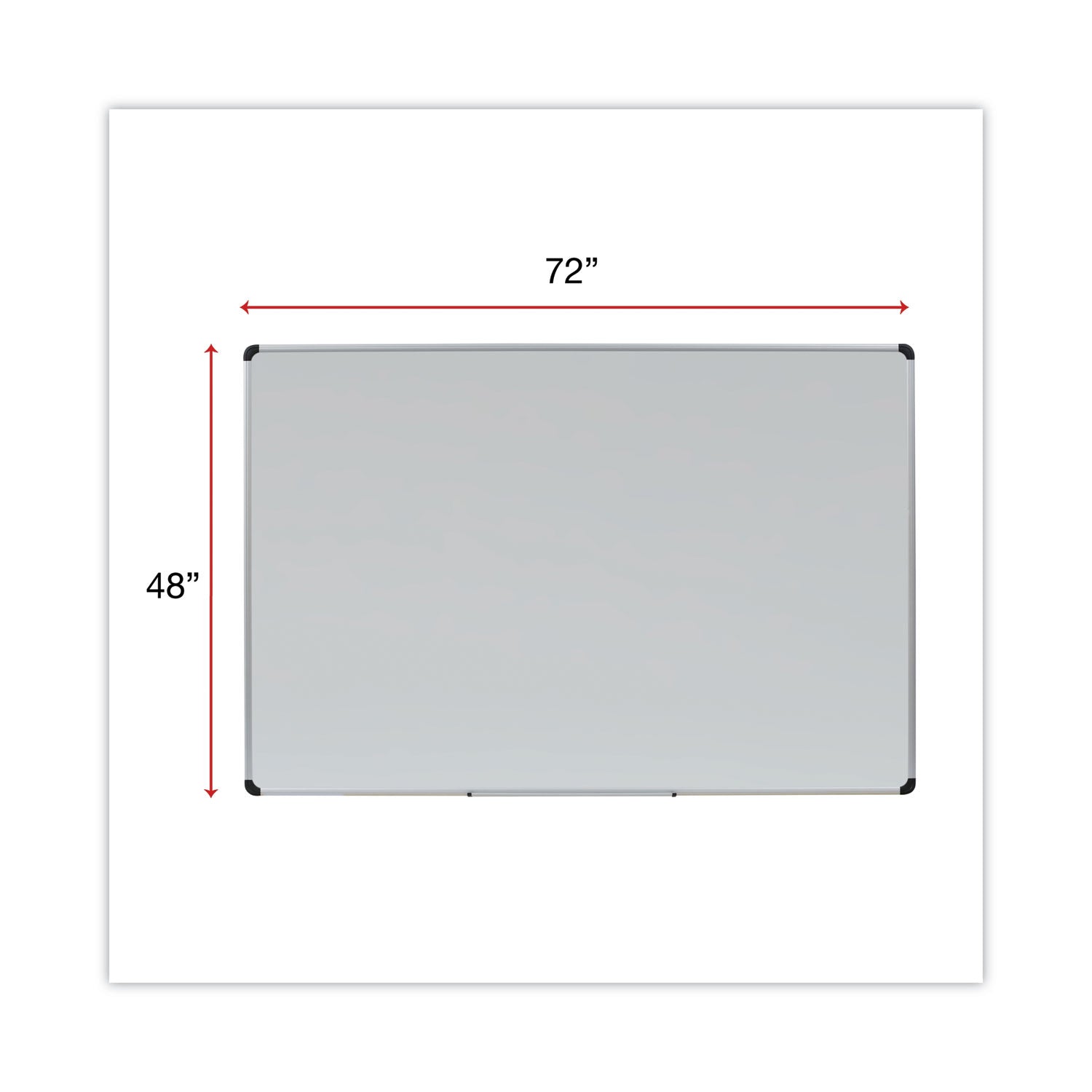 Deluxe Porcelain Magnetic Dry Erase Board, 72 x 48, White Surface, Silver/Black Aluminum Frame - 