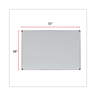 Deluxe Porcelain Magnetic Dry Erase Board, 72 x 48, White Surface, Silver/Black Aluminum Frame - 