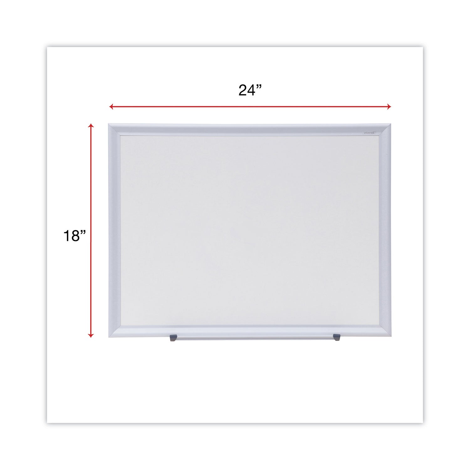 Deluxe Melamine Dry Erase Board, 24 x 18, Melamine White Surface, Silver Aluminum Frame - 