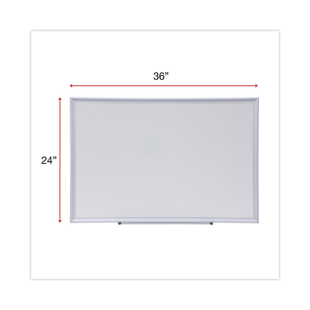 Deluxe Melamine Dry Erase Board, 36 x 24, Melamine White Surface, Silver Aluminum Frame - 