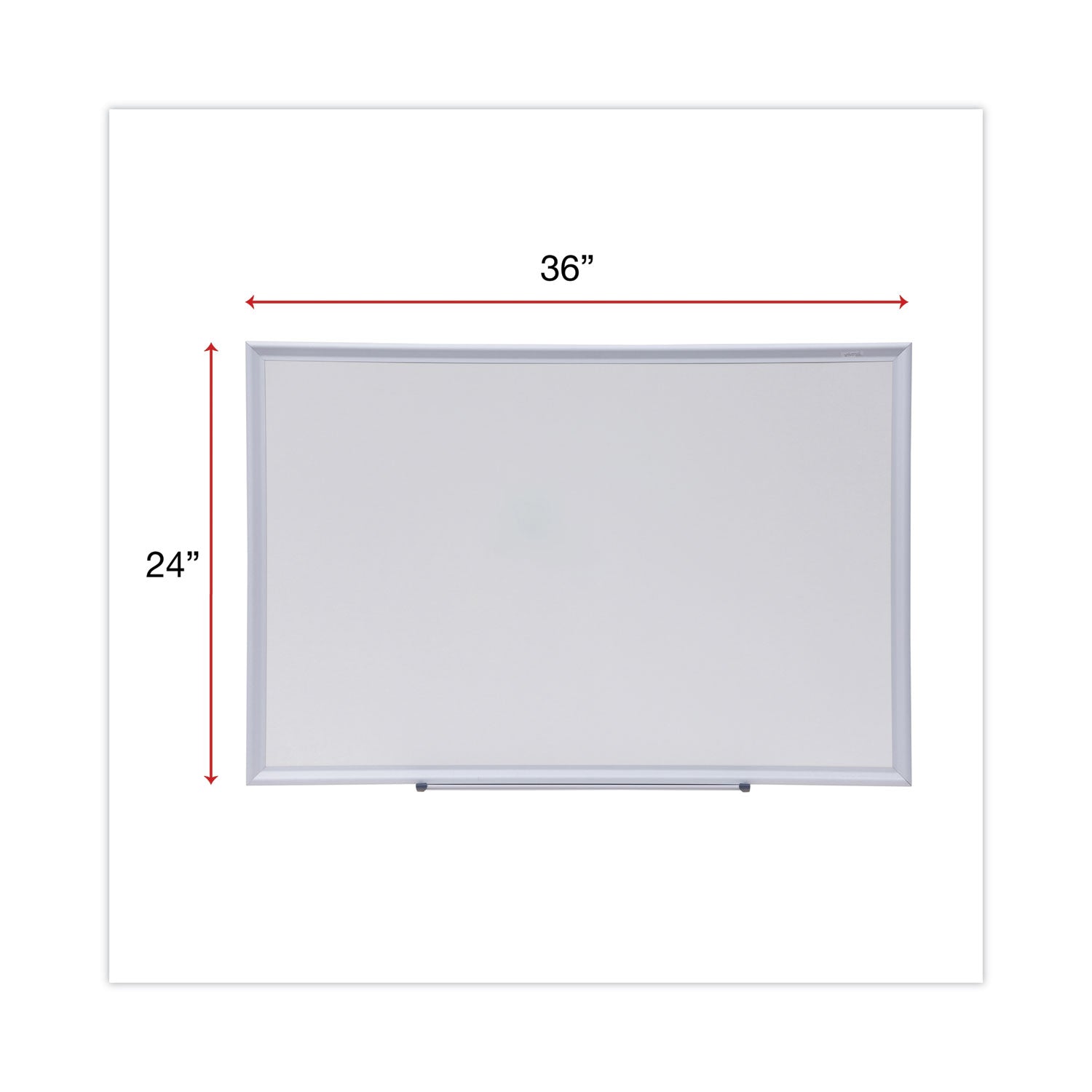 Deluxe Melamine Dry Erase Board, 36 x 24, Melamine White Surface, Silver Aluminum Frame - 