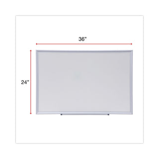Deluxe Melamine Dry Erase Board, 36 x 24, Melamine White Surface, Silver Aluminum Frame - 
