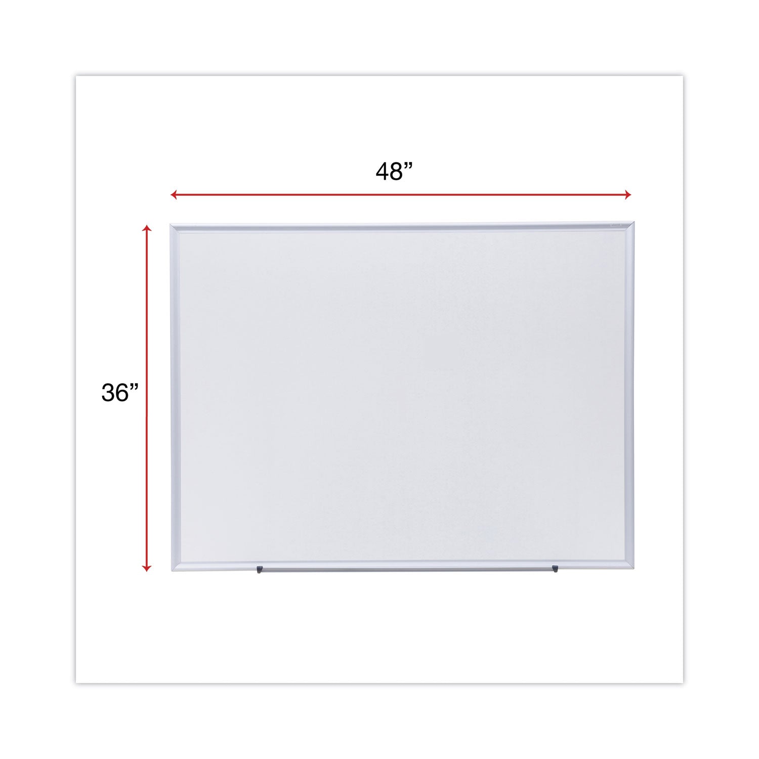 Deluxe Melamine Dry Erase Board, 48 x 36, Melamine White Surface, Silver Aluminum Frame
