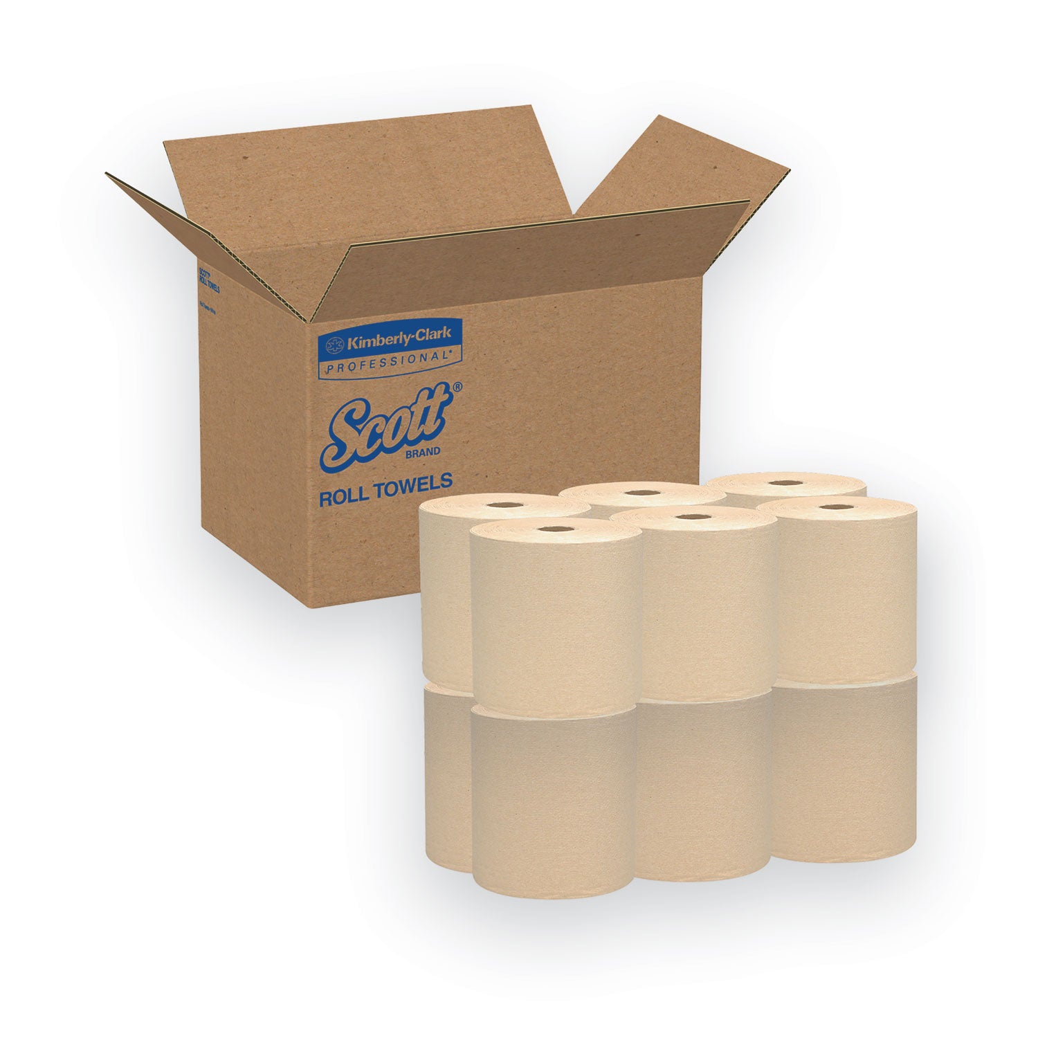 Essential Hard Roll Towels for Business, 1-Ply, 8" x 800 ft, 1.5" Core, Natural, 12 Rolls/Carton - 2