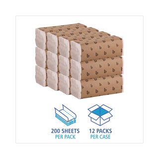 C-Fold Paper Towels, 1-Ply, 11.44 x 10, Bleached White, 200 Sheets/Pack, 12 Packs/Carton
