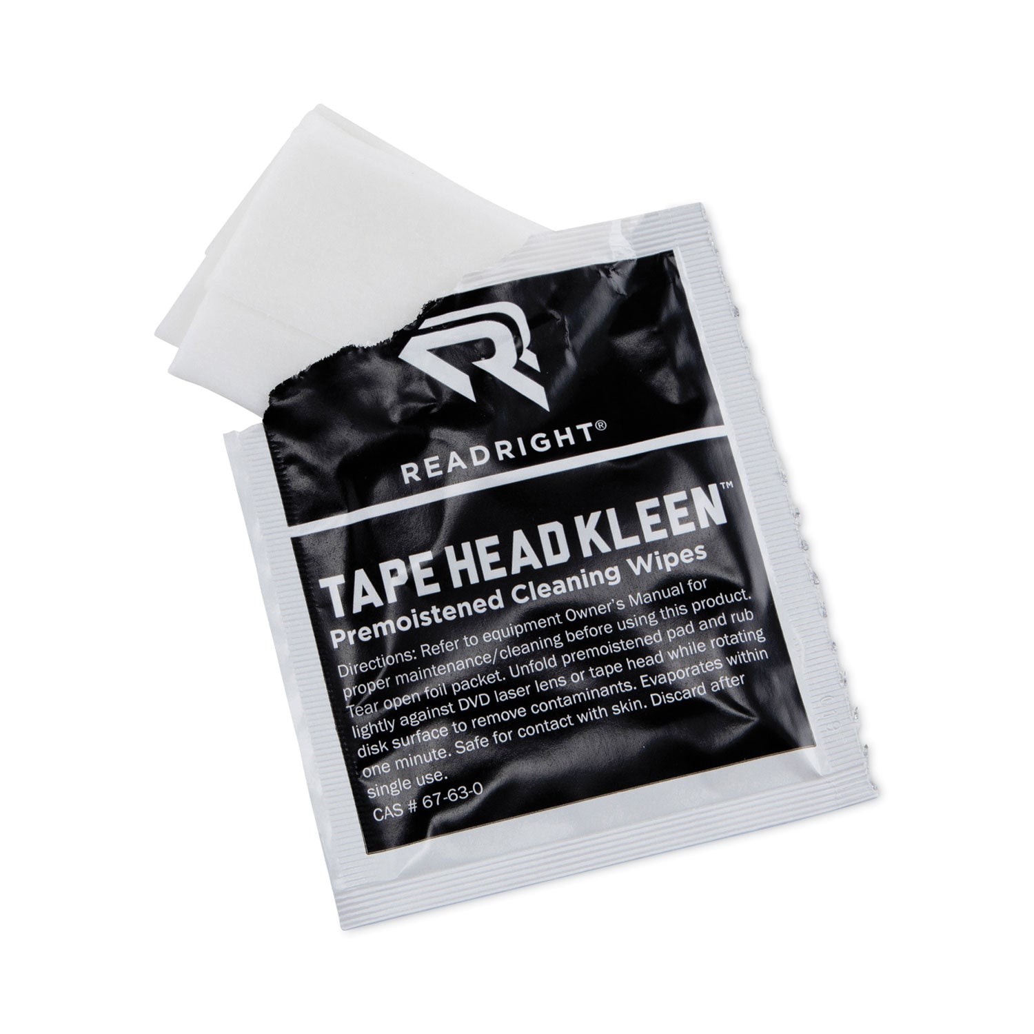 Tape Head Kleen Pad, Individually Sealed Pads, 5 x 5, 80/Box - 