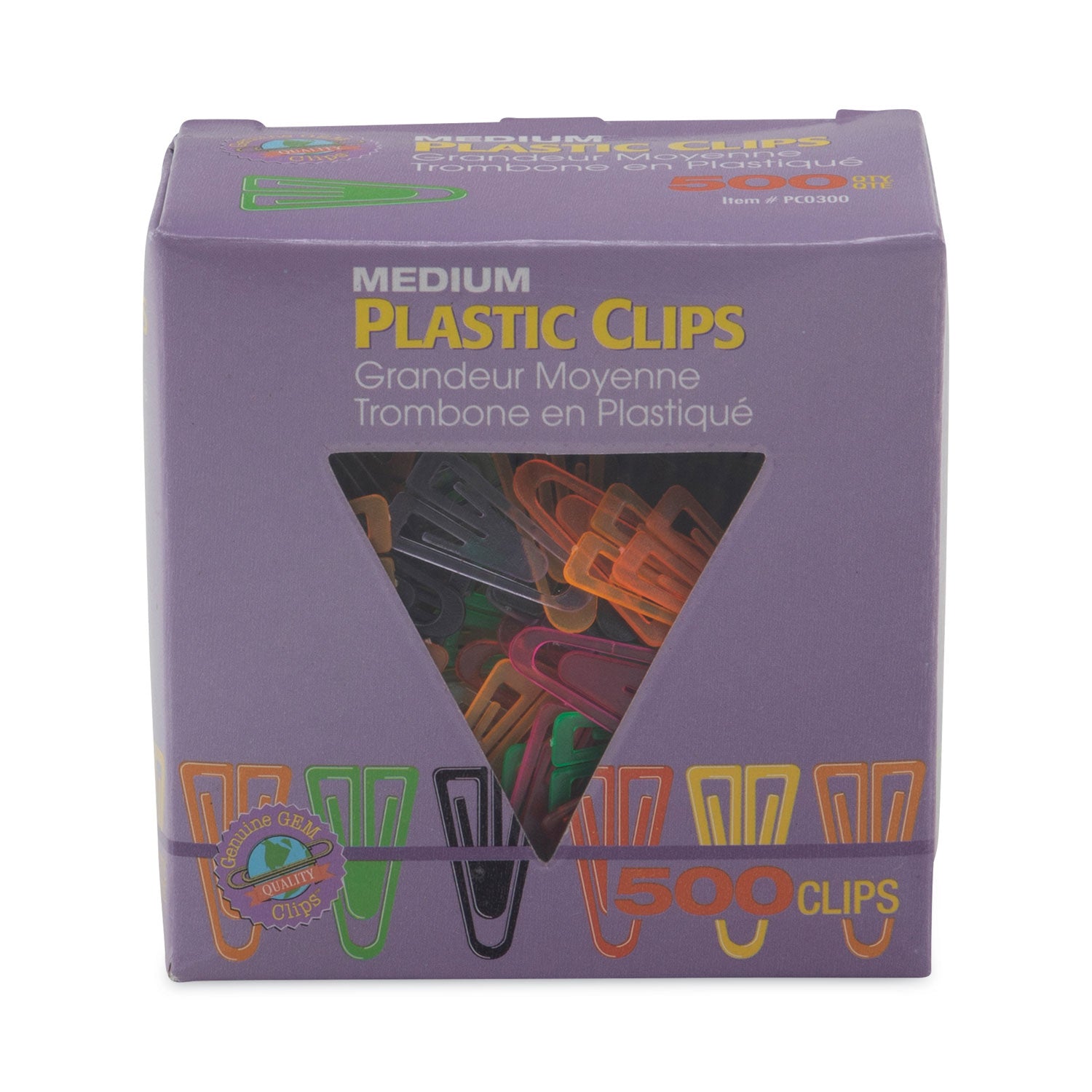 plastic-paper-clips-medium-smooth-assorted-colors-500-box_gempc0300 - 2