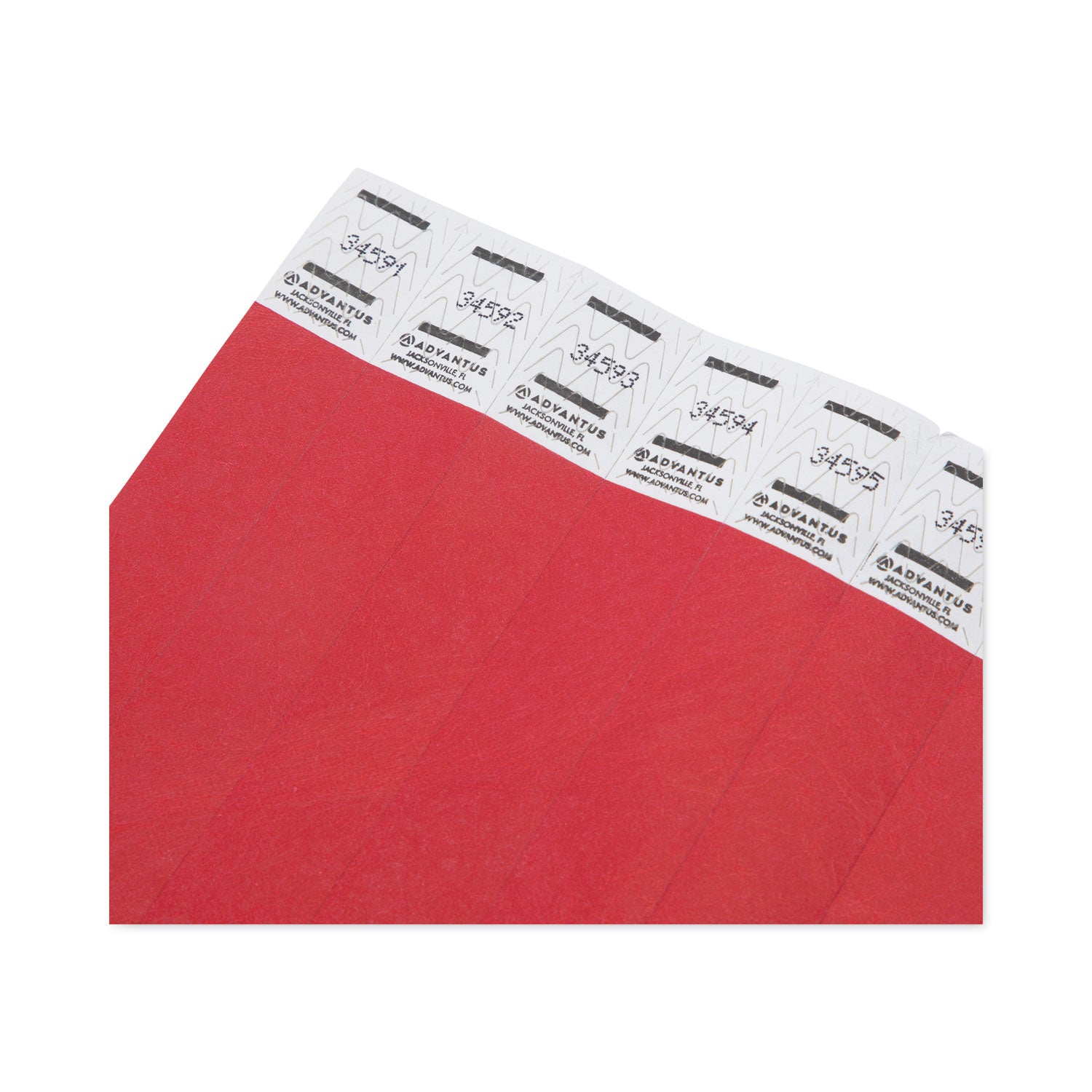 Crowd Management Wristbands, Sequentially Numbered, 10" x 0.75", Red, 100/Pack - 