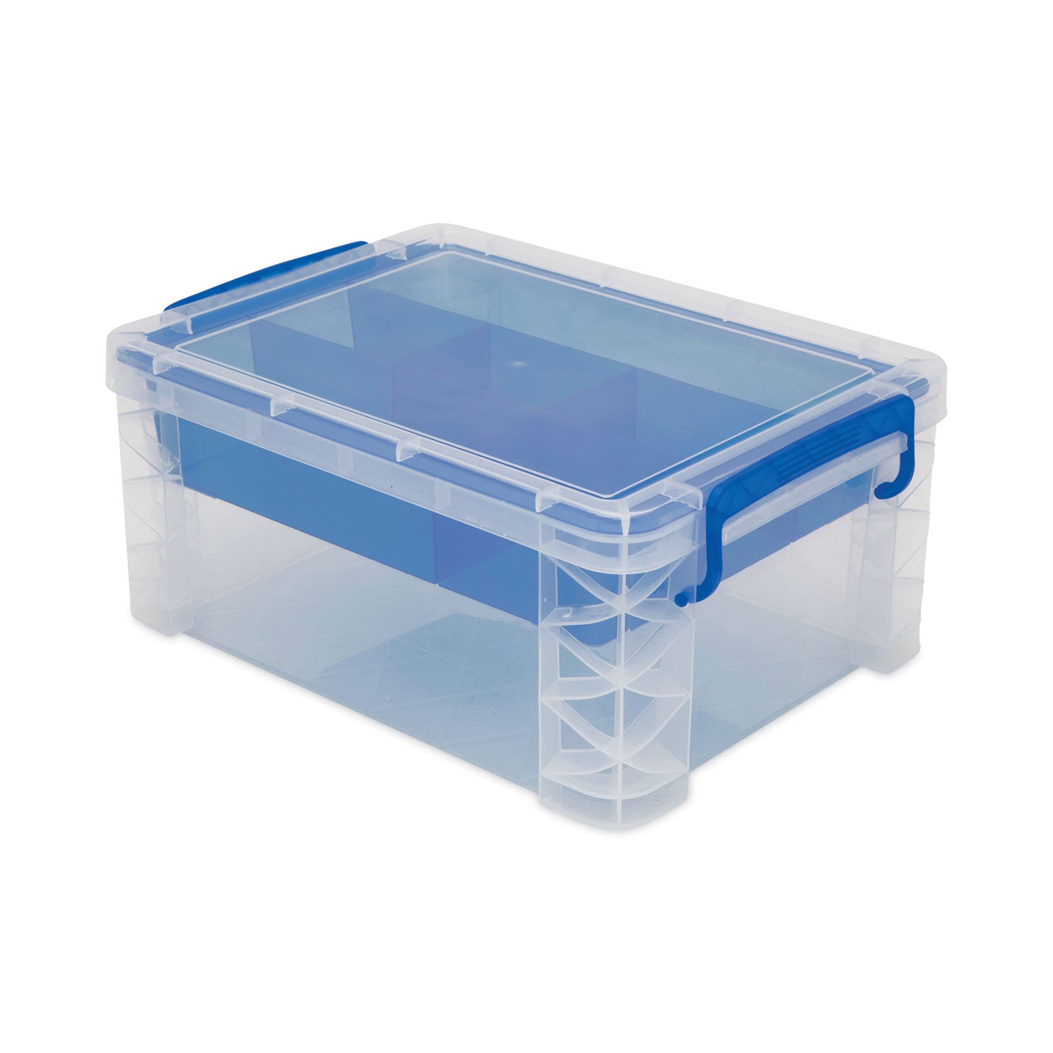 super-stacker-divided-storage-box-6-sections-1038-x-1425-x-65-clear-blue_avt37371 - 1