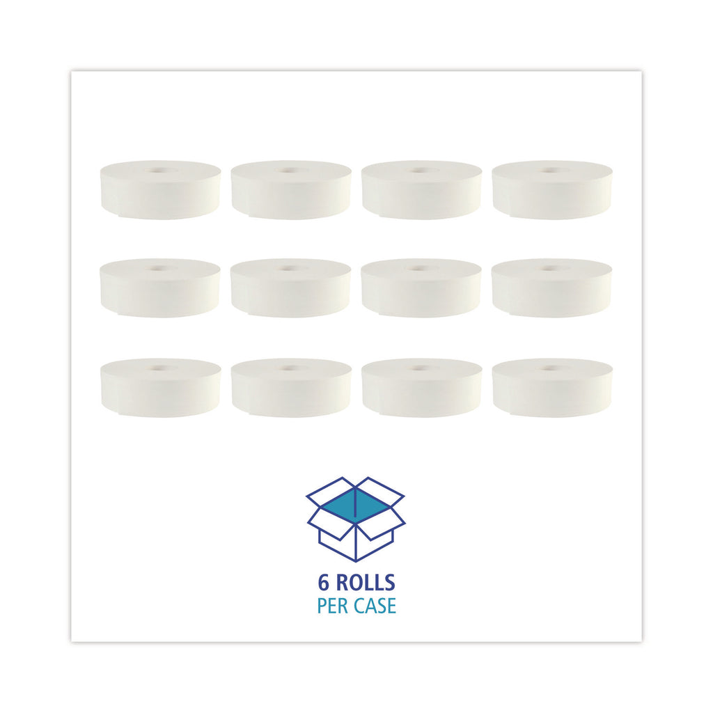 JRT Bath Tissue, Jumbo, Septic Safe, 2-Ply, White, 3.5" x 2,000 ft, 12" dia, 6 Rolls/Carton