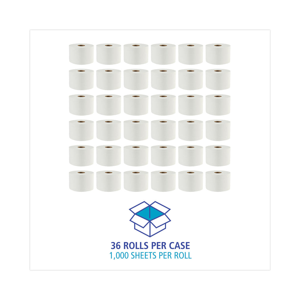 Boardwalk Green Xtra Controlled Bath Tissue, OptiCore, Septic Safe, 2-Ply, White, 1,000/Roll, 36 Rolls/Carton
