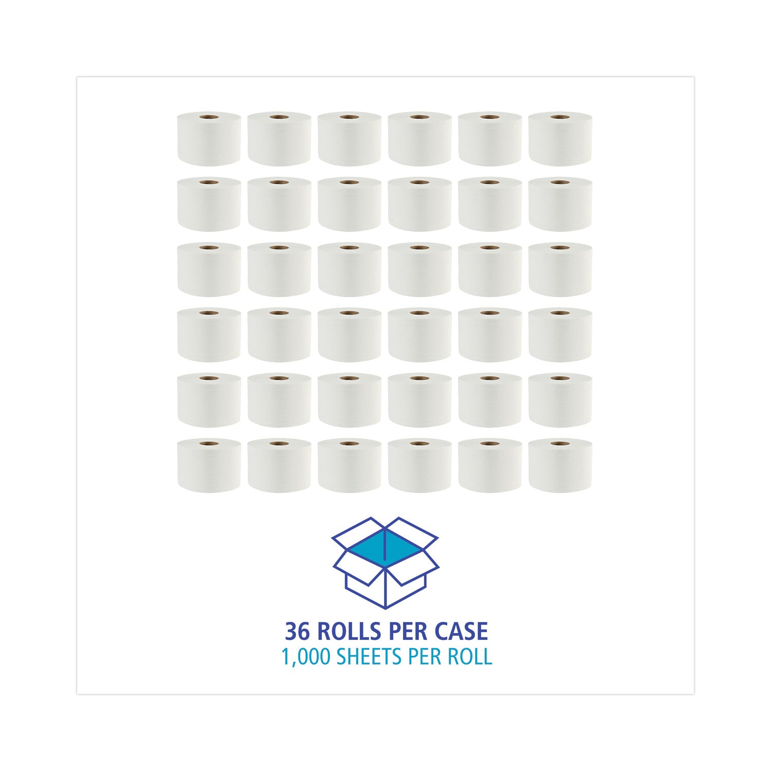 Boardwalk Green Xtra Controlled Bath Tissue, OptiCore, Septic Safe, 2-Ply, White, 1,000/Roll, 36 Rolls/Carton
