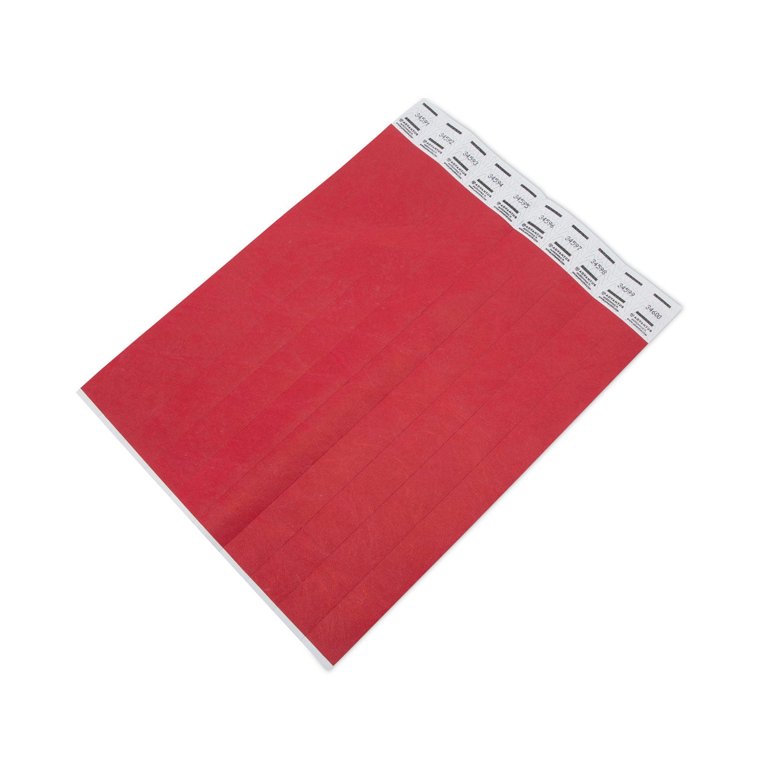 Crowd Management Wristbands, Sequentially Numbered, 10" x 0.75", Red, 100/Pack