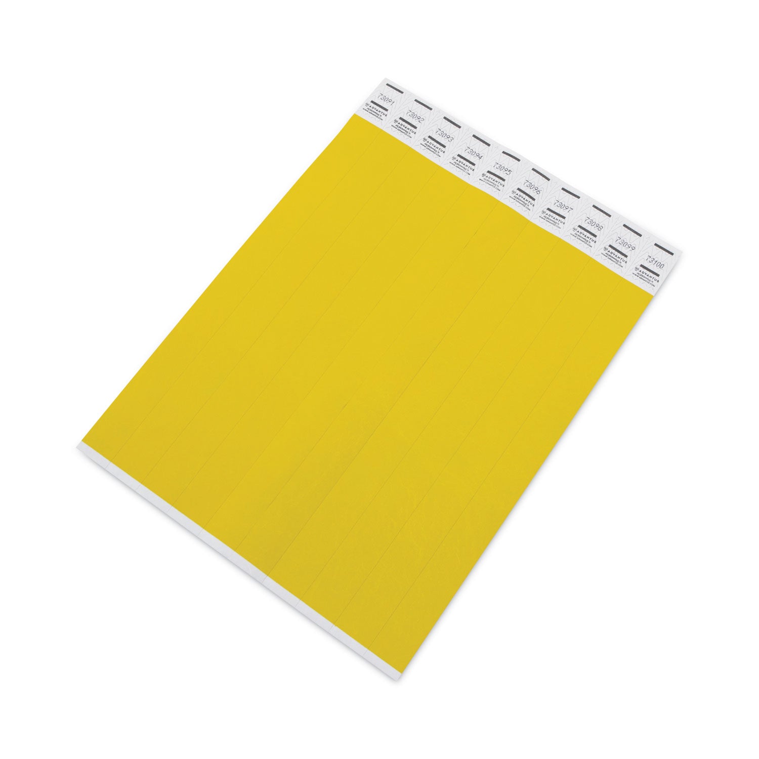 Crowd Management Wristbands, Sequentially Numbered, 10" x 0.75", Yellow, 100/Pack