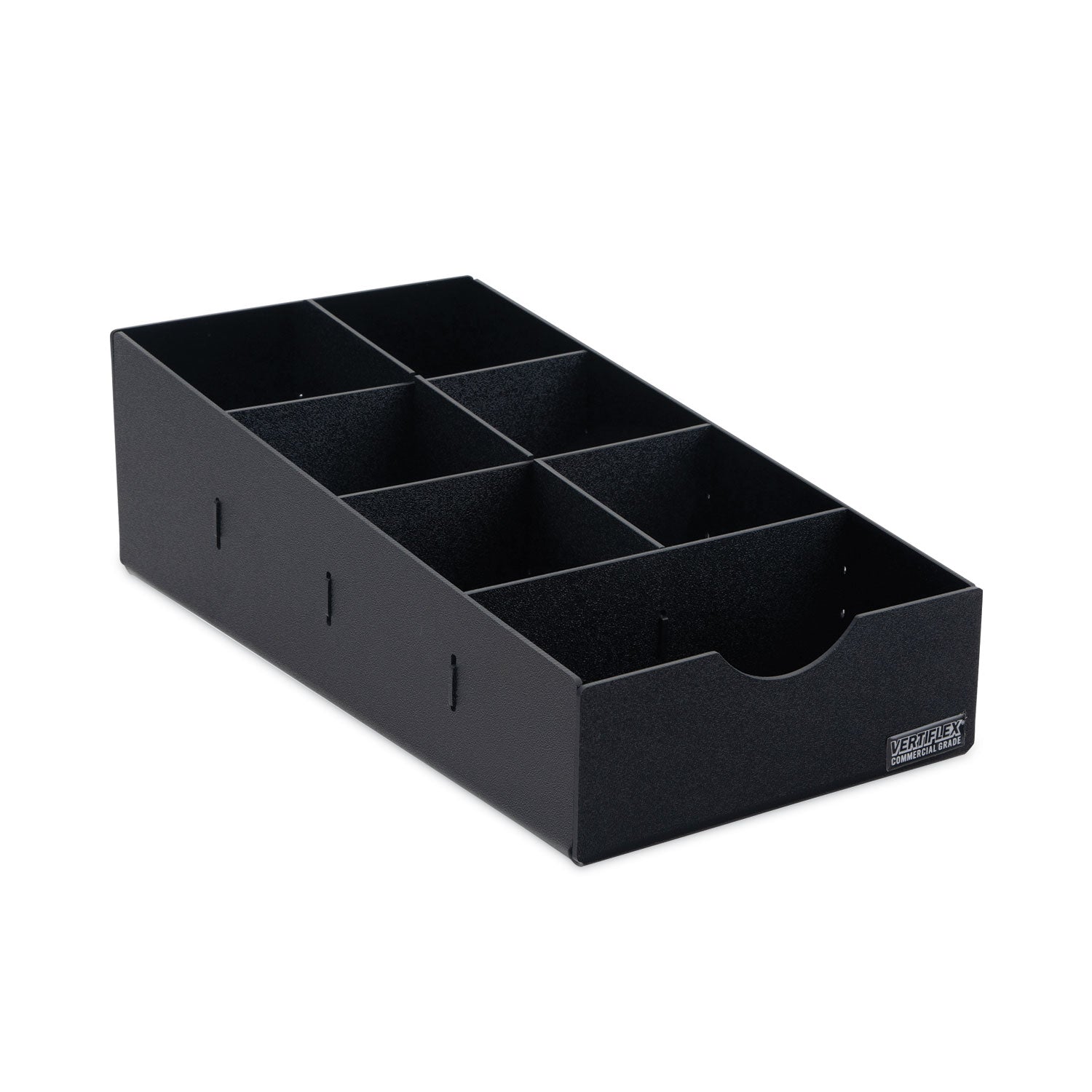 Condiment Caddy, 7 Compartments, 8.75 x 16 x 5.25, Black - 