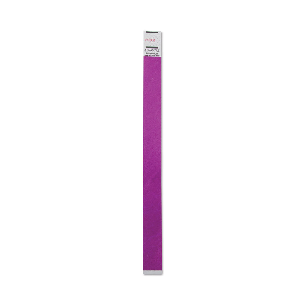 Crowd Management Wristbands, Sequentially Numbered, 9.75" x 0.75", Purple, 100/Pack