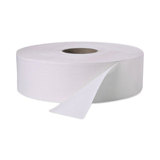 Jumbo Roll Bath Tissue, Septic Safe, 2 Ply, White, 3.4" x 1,000 ft, 12 Rolls/Carton - 
