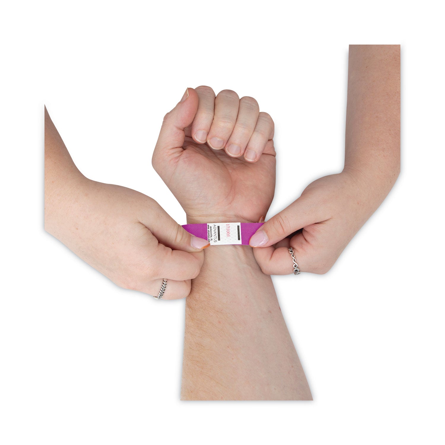 Crowd Management Wristbands, Sequentially Numbered, 9.75" x 0.75", Purple, 100/Pack - 