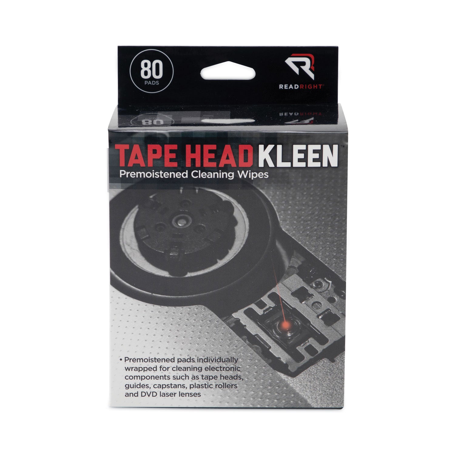Tape Head Kleen Pad, Individually Sealed Pads, 5 x 5, 80/Box - 