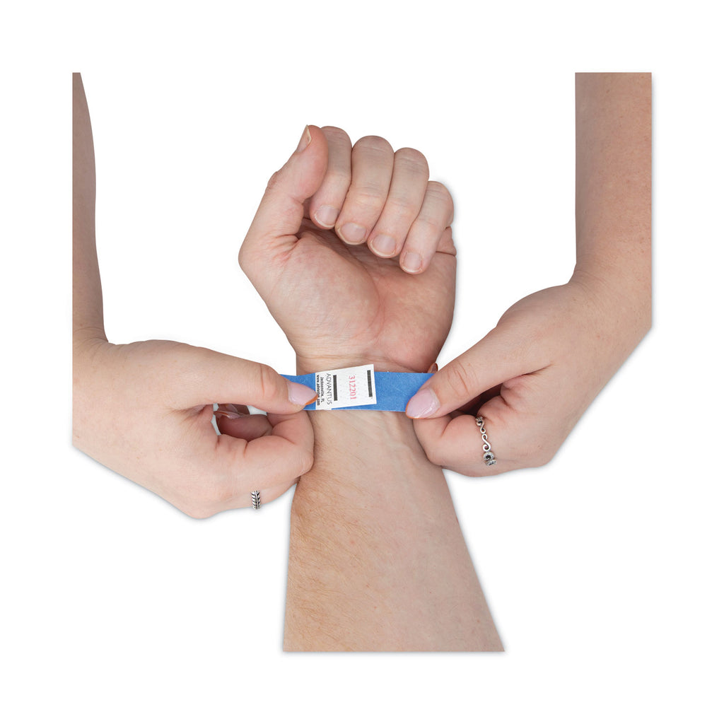 Crowd Management Wristbands, Sequentially Numbered, 10" x 0.75", Blue, 100/Pack