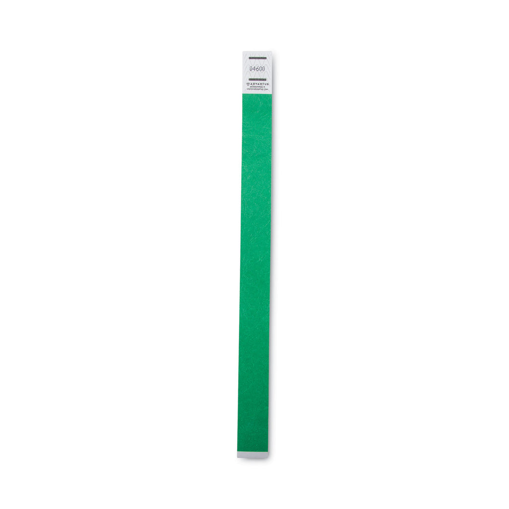 Crowd Management Wristbands, Sequentially Numbered, 10" x 0.75", Green, 100/Pack