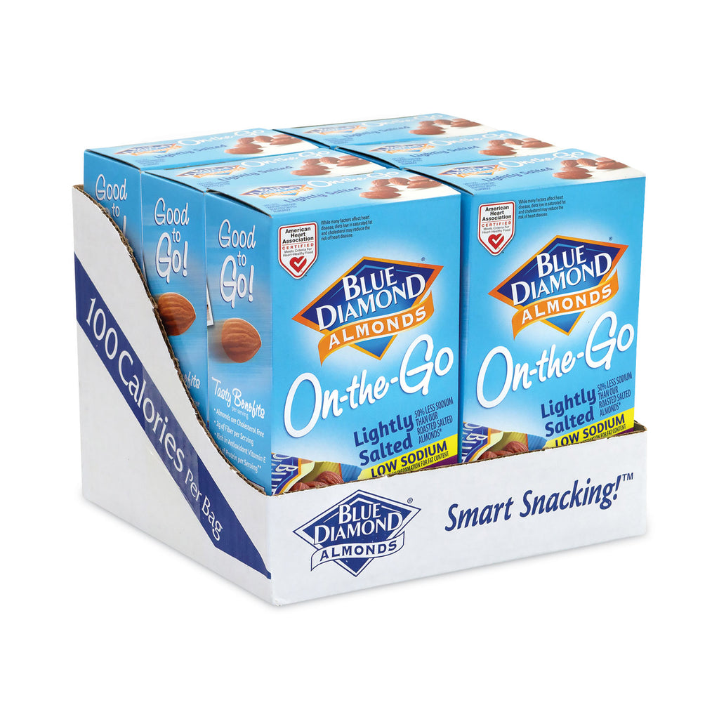 Low Sodium Lightly Salted Almonds, 1.5 oz Bag, 42 Bags/Carton, Ships in 1-3 Business Days