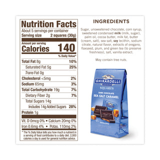 Dark and Sea Salt Caramel Chocolate Squares, 5.32 oz Packs, 3 Count, Ships in 1-3 Business Days