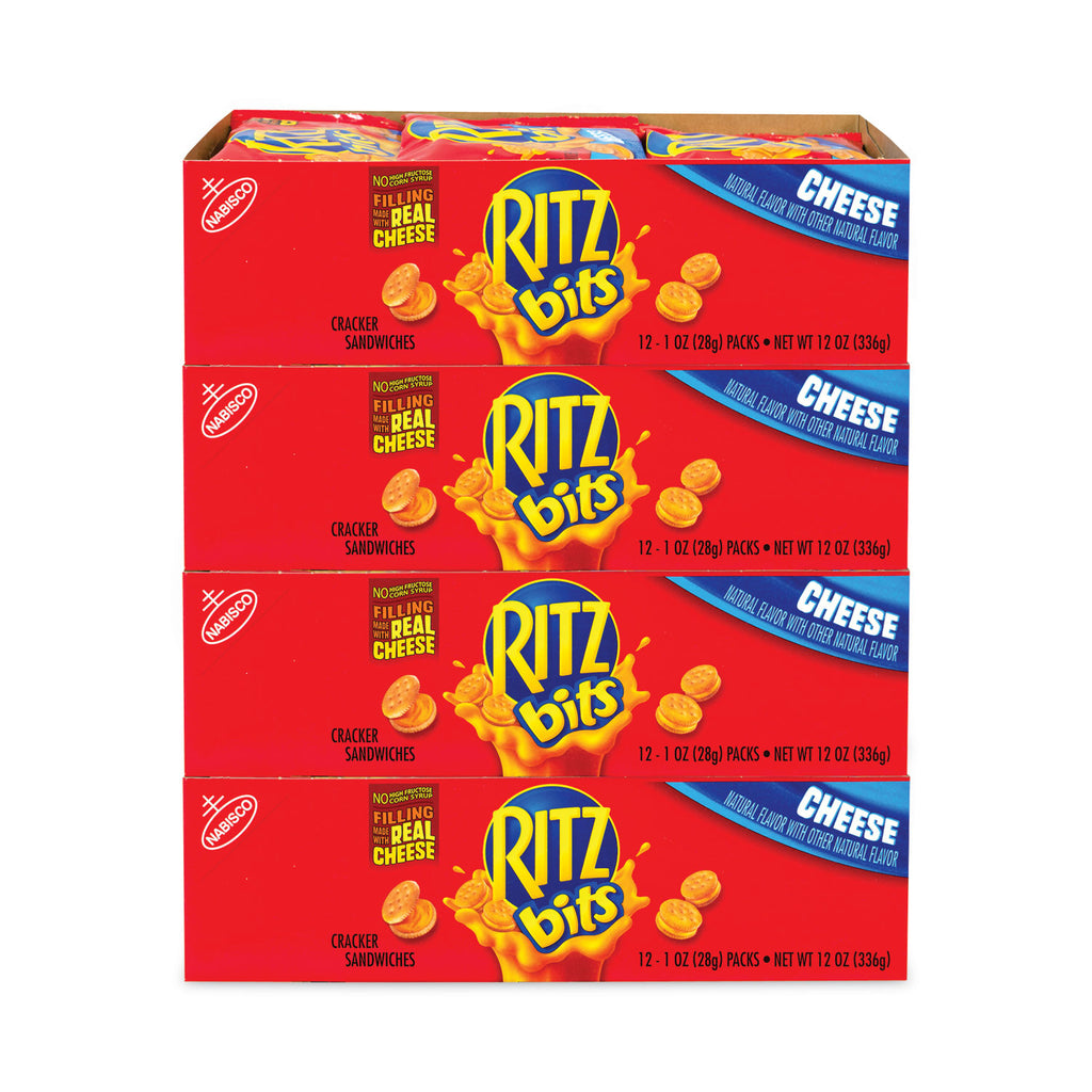 Ritz Bits Cheese Sandwich Crackers, 1 oz Pouch, 48 Pouches/Carton, Ships in 1-3 Business Days