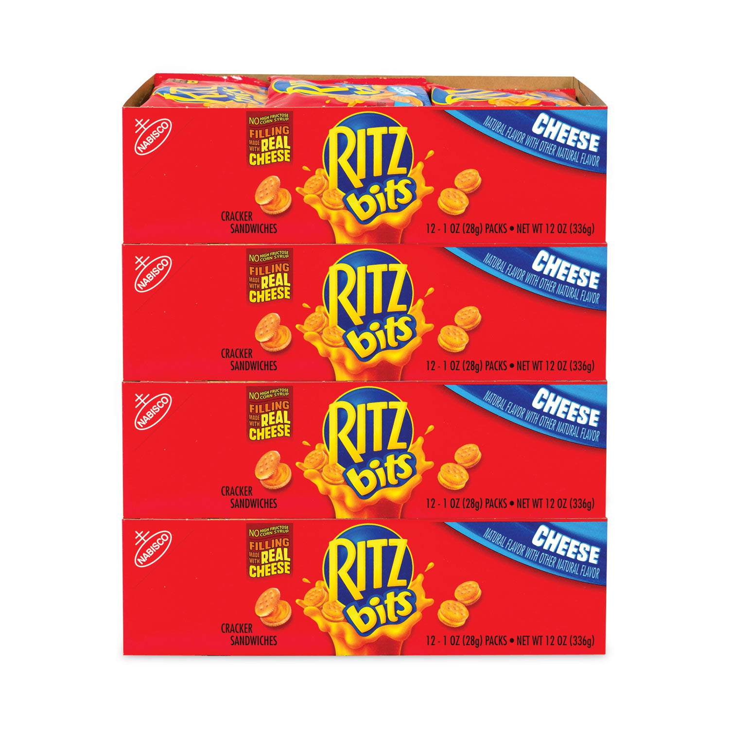 Ritz Bits Cheese Sandwich Crackers, 1 oz Pouch, 48 Pouches/Carton, Ships in 1-3 Business Days