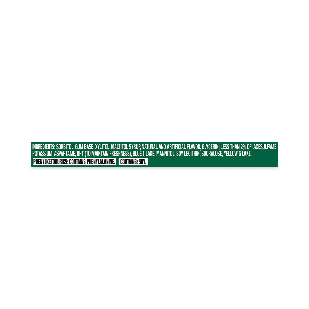 Sugar-Free Gum, Spearmint, 14 Pieces/Pack, 12 Packs/Carton, Ships in 1-3 Business Days